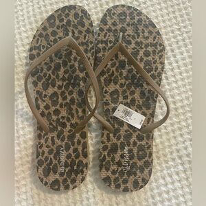 Old Navy Leopard Print Sandals with Brown Straps